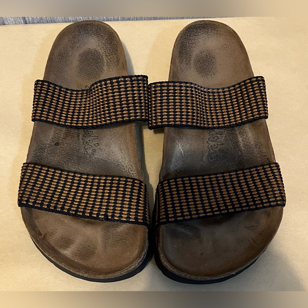 Birkenstock Birki’s Curaçao Midnight & Chestnut Stretch Slip-On Sandals size 38 - Picture 3 of 12